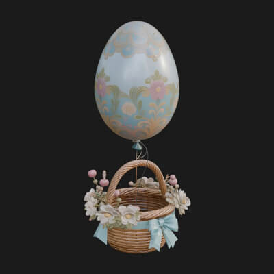 Easter Egg Hot Air Balloon Model Design 1 3D Print Model