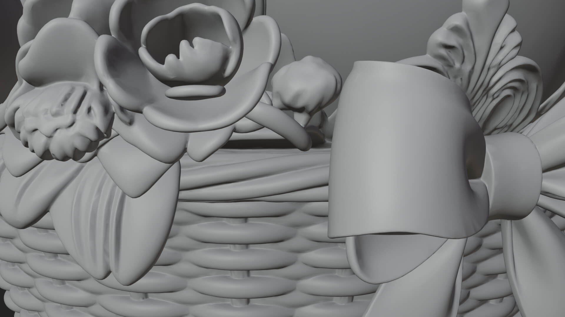 Easter Egg in Basket Ornament Design 1 3D Print Model 3D Model