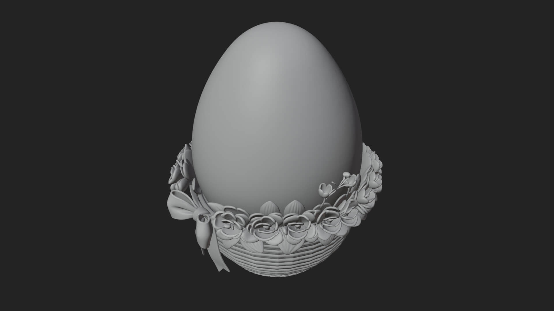 Easter Egg in Basket Ornament Design 2 3D Print Model 3D Model