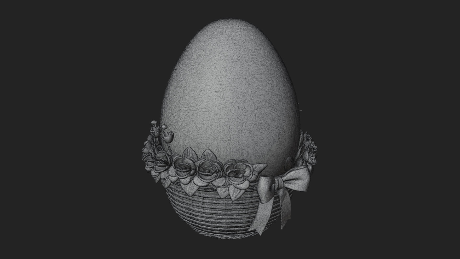 Easter Egg in Basket Ornament Design 2 3D Print Model 3D Model