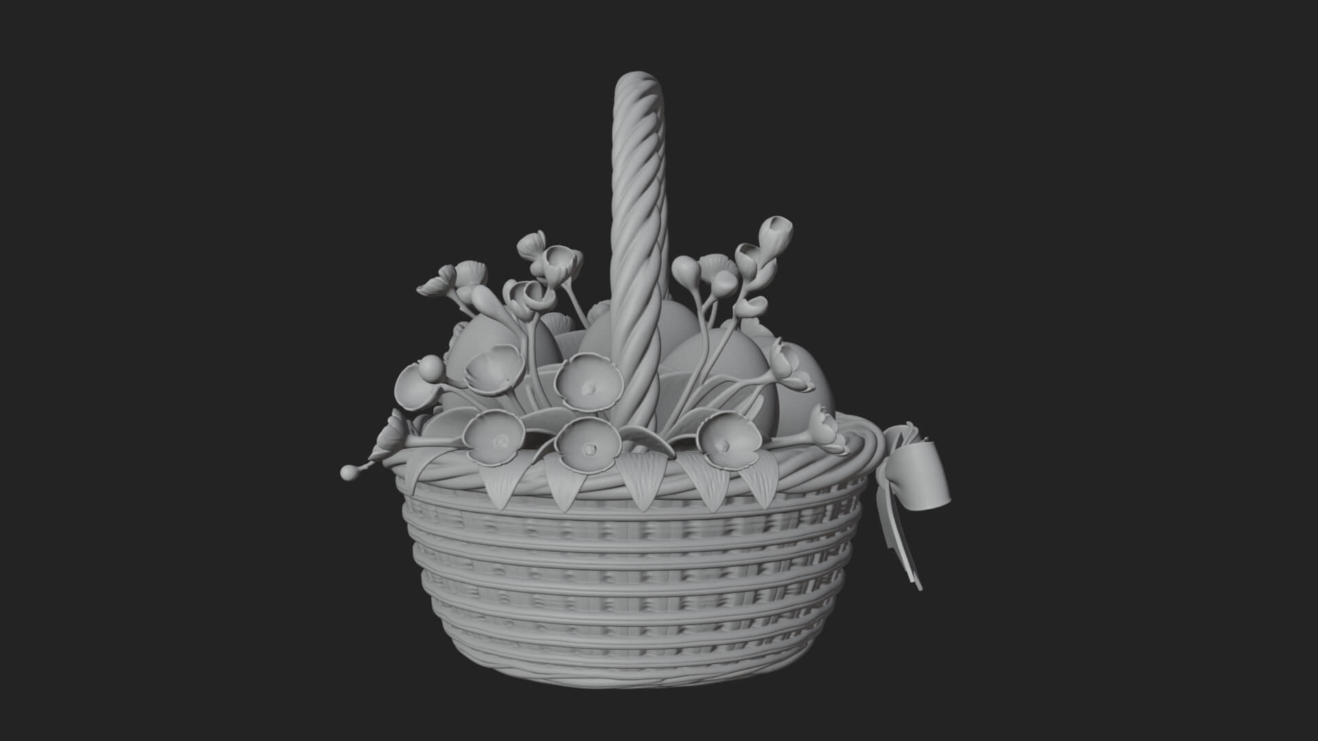 Easter Egg in Basket Ornament Design 4 3D Print Model 3D Model
