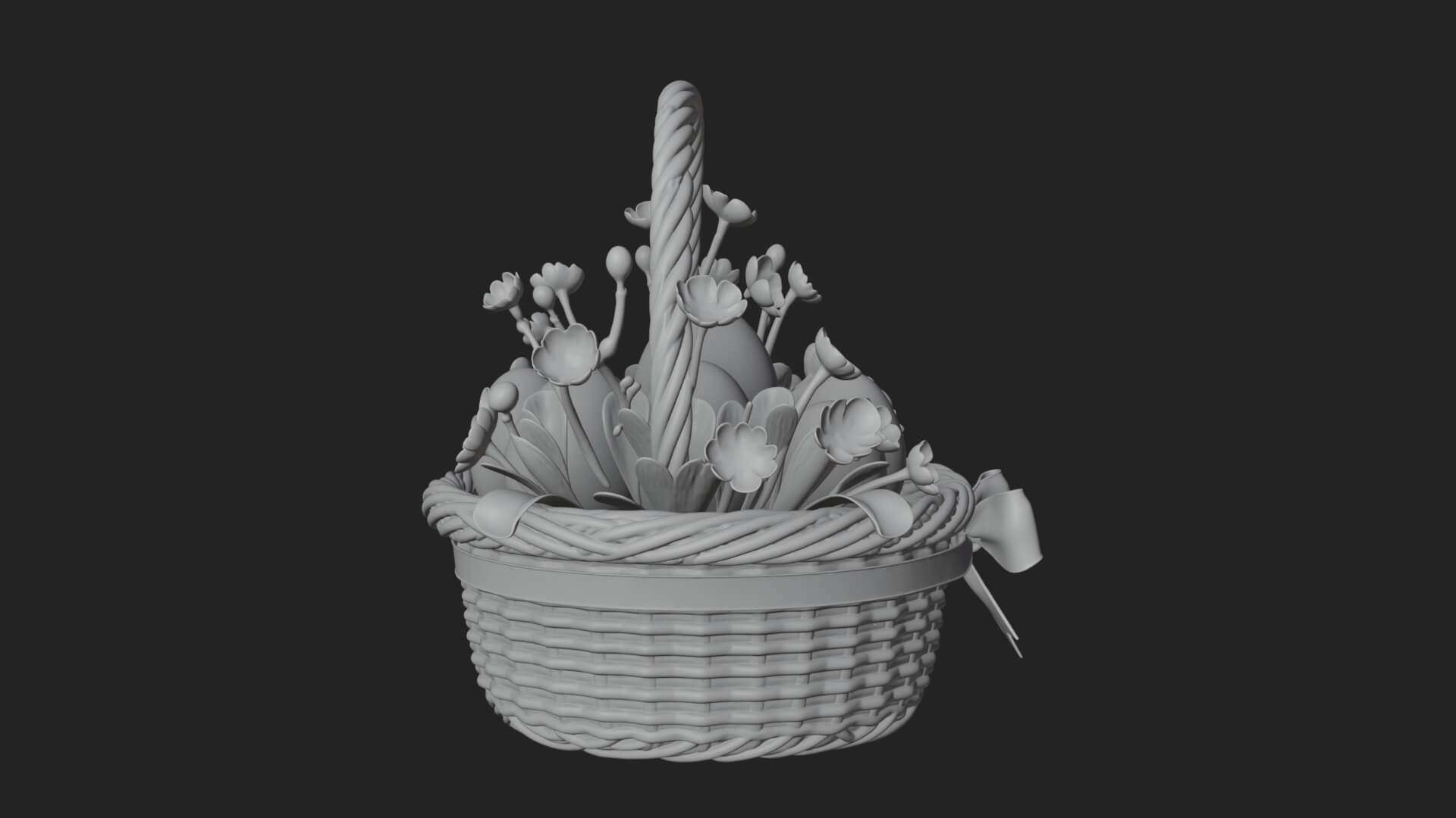 Easter Egg in Basket Ornament Design 6 3D Print Model 3D Model