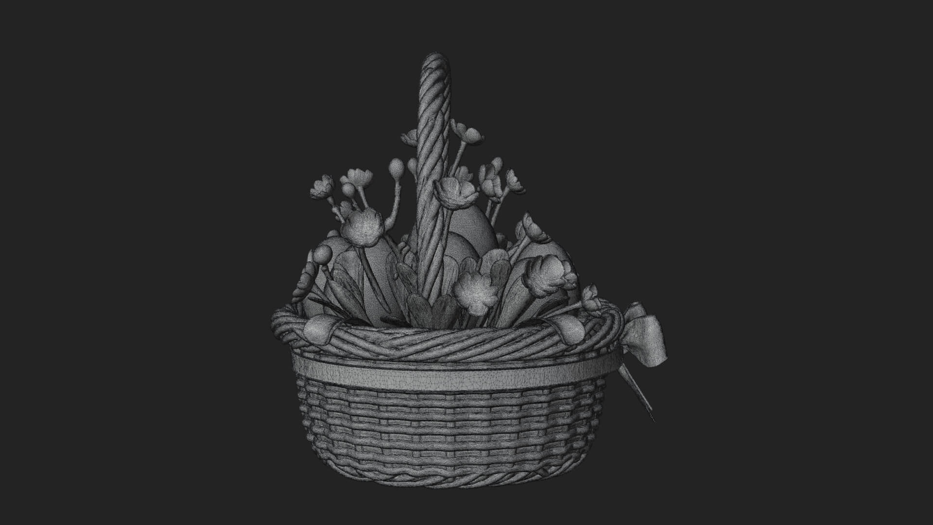 Easter Egg in Basket Ornament Design 6 3D Print Model 3D Model