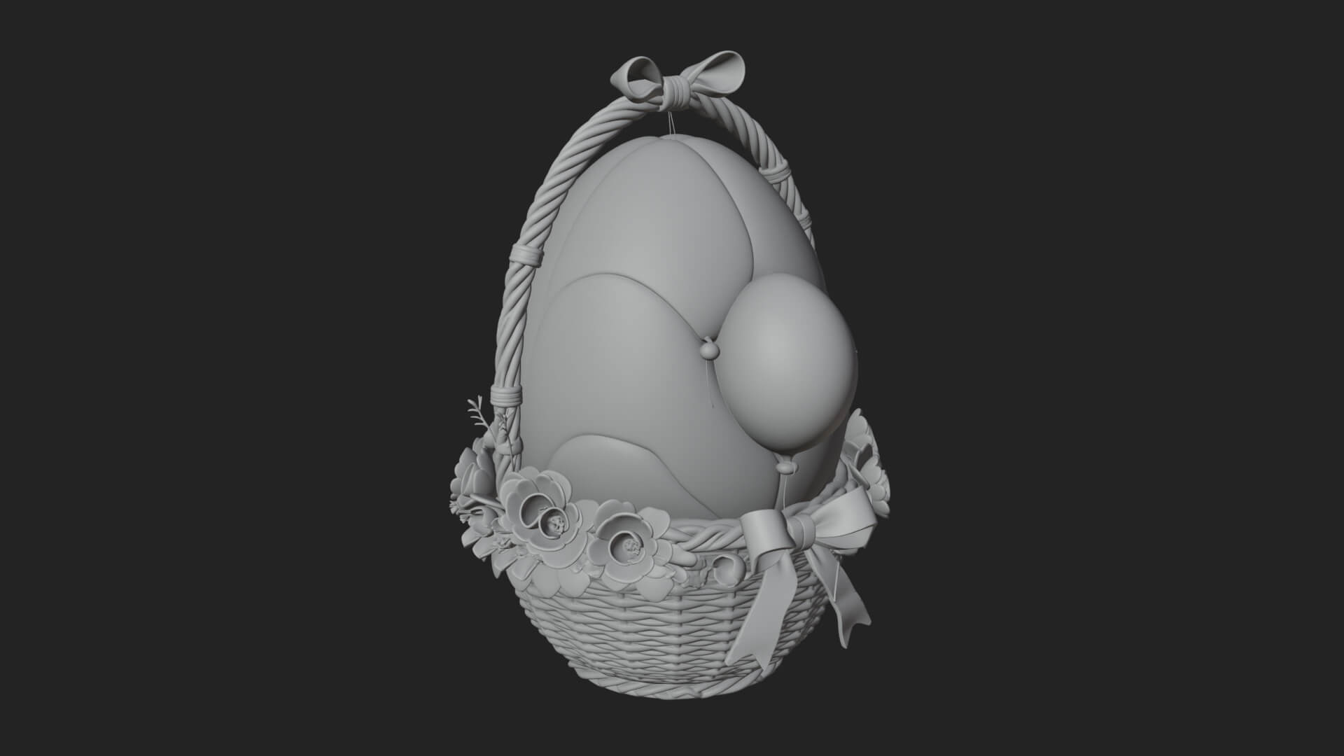 Easter Egg in Basket Ornament Design 7 3D Print Model 3D Model