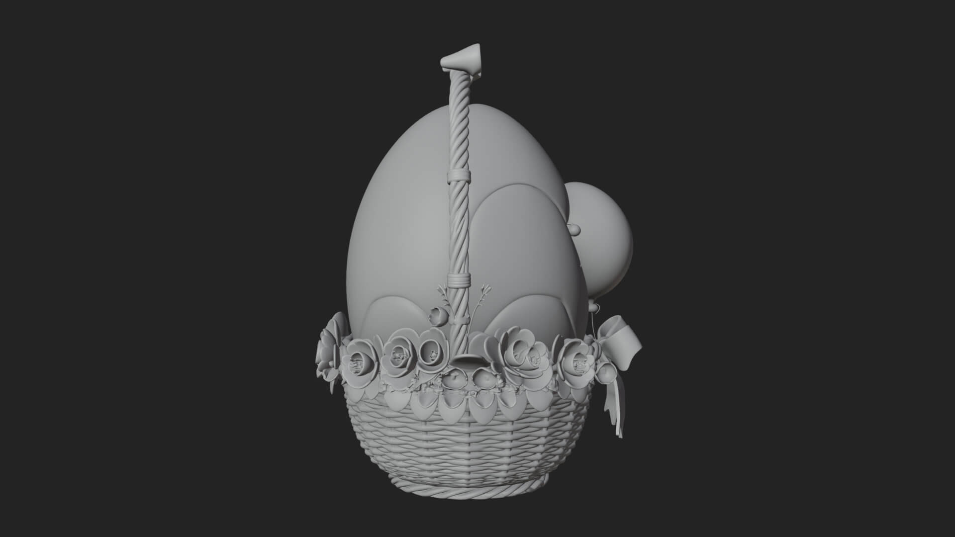Easter Egg in Basket Ornament Design 7 3D Print Model 3D Model
