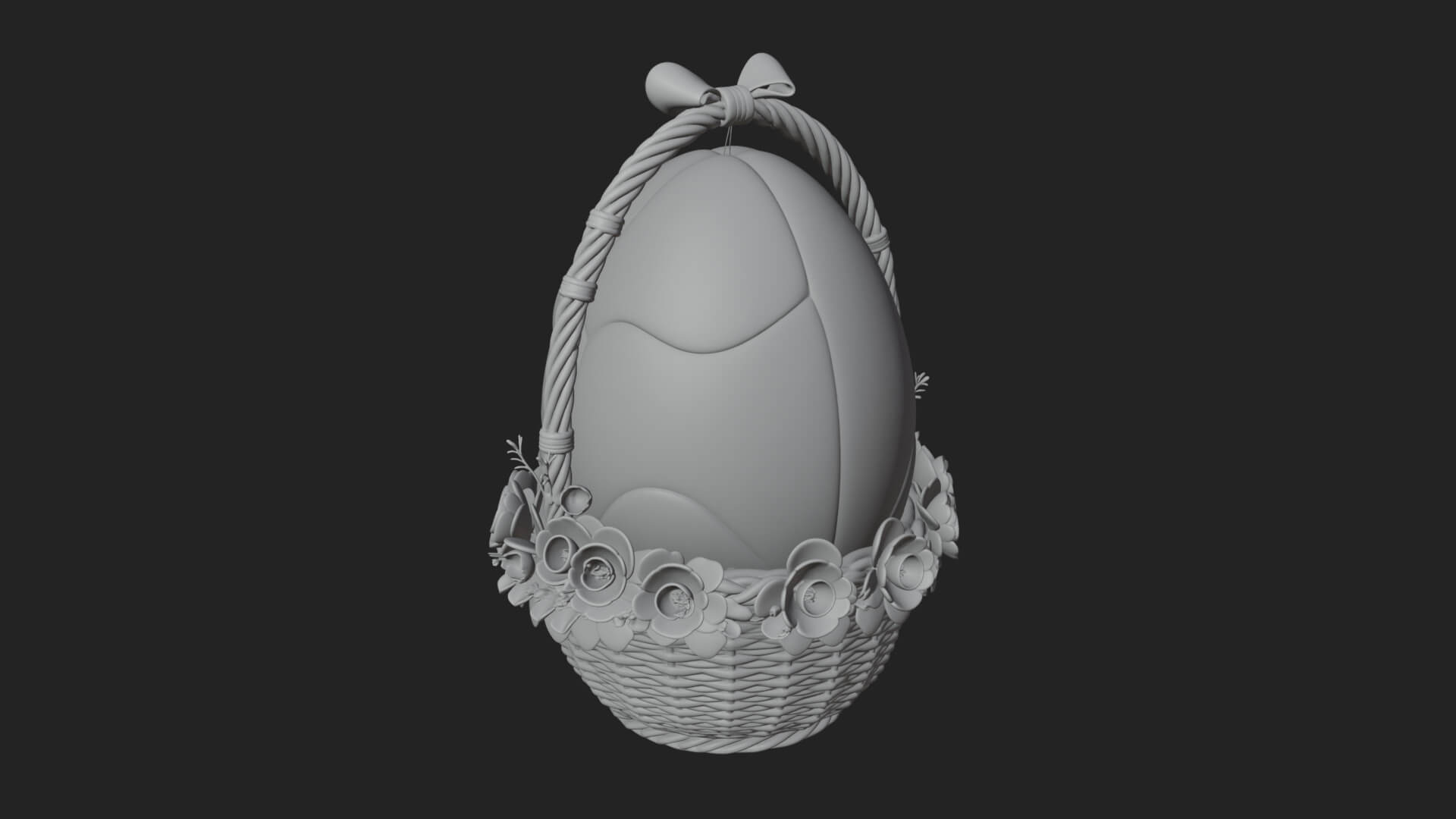 Easter Egg in Basket Ornament Design 7 3D Print Model 3D Model