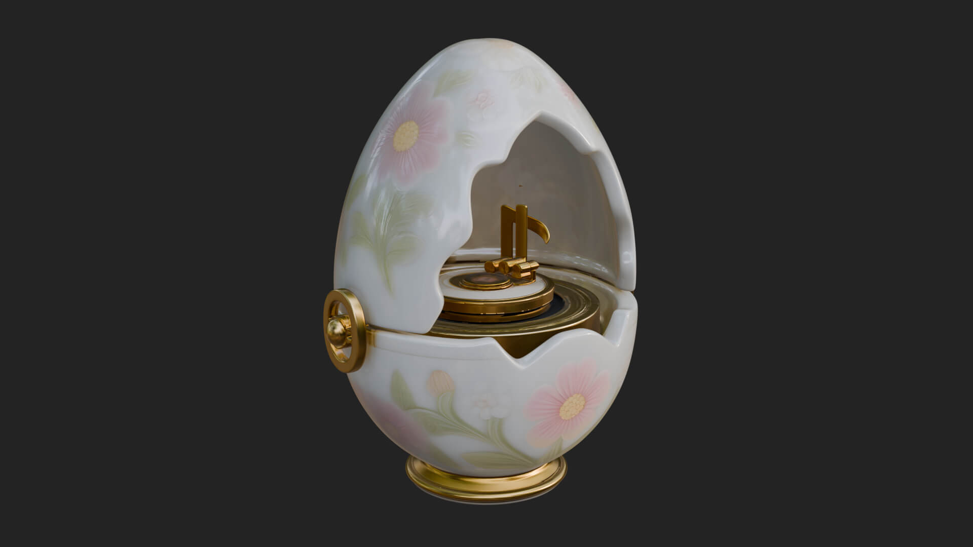 Easter Egg Music Box Ornament Design 1 3D Print Model 3D Model