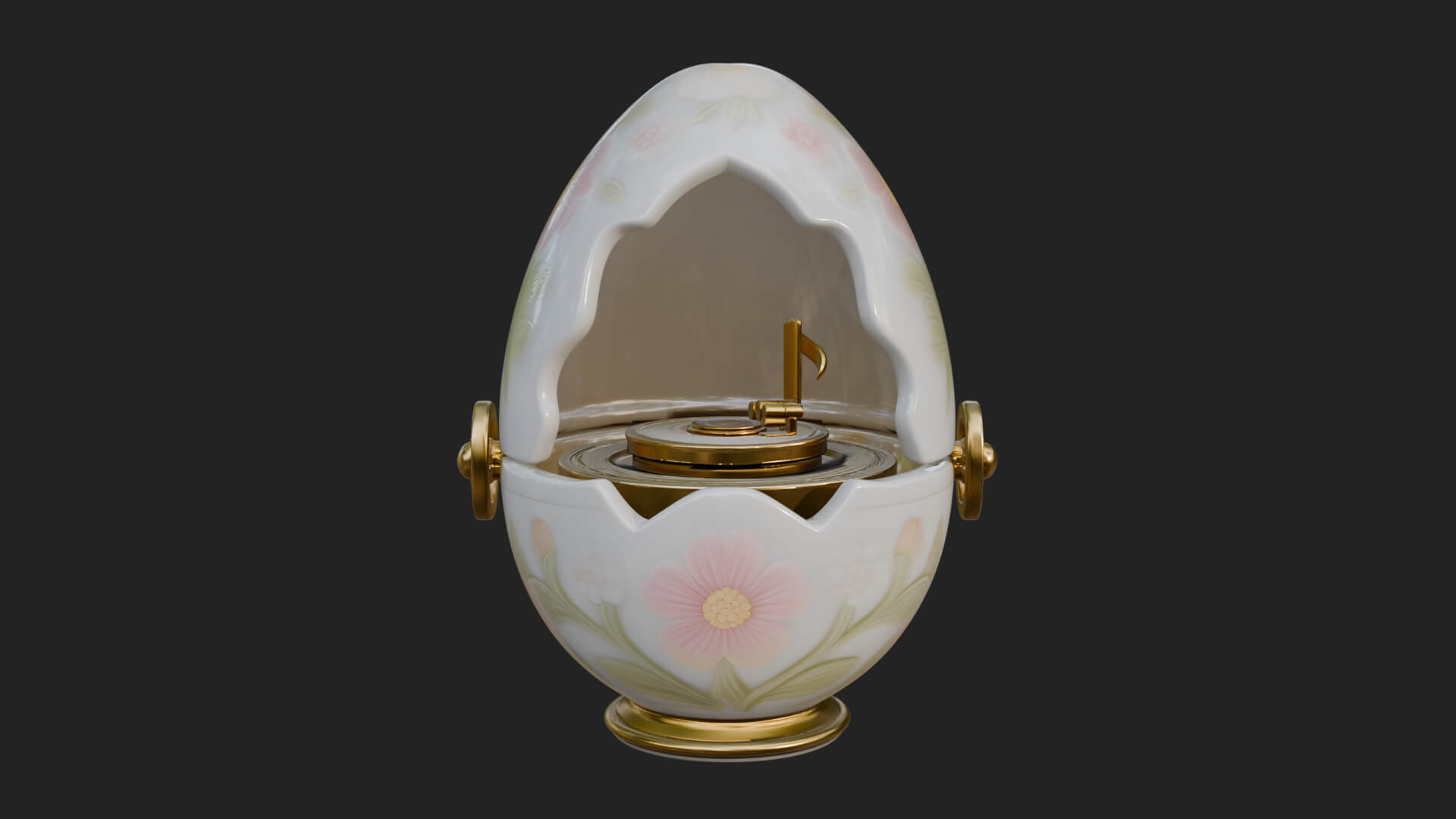 Easter Egg Music Box Ornament Design 1 3D Print Model 3D Model