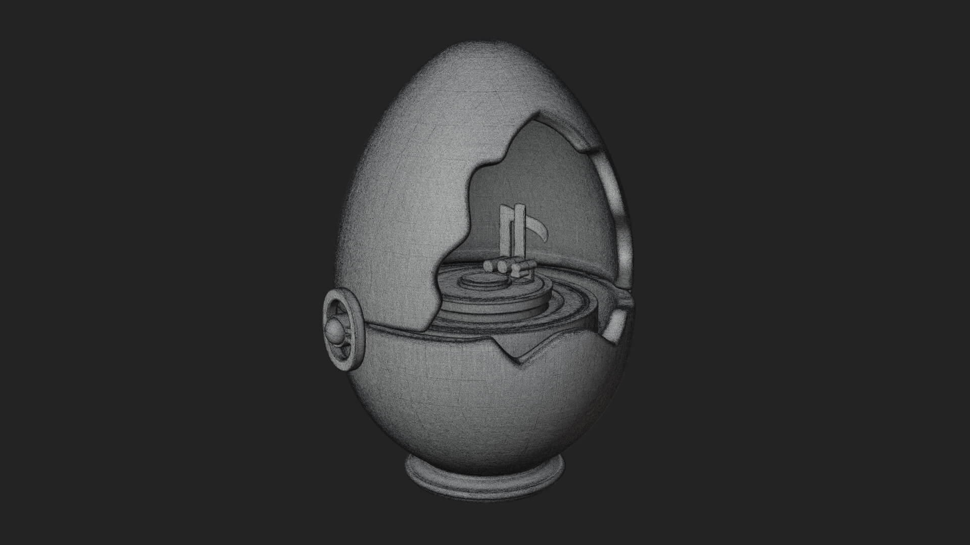 Easter Egg Music Box Ornament Design 1 3D Print Model 3D Model