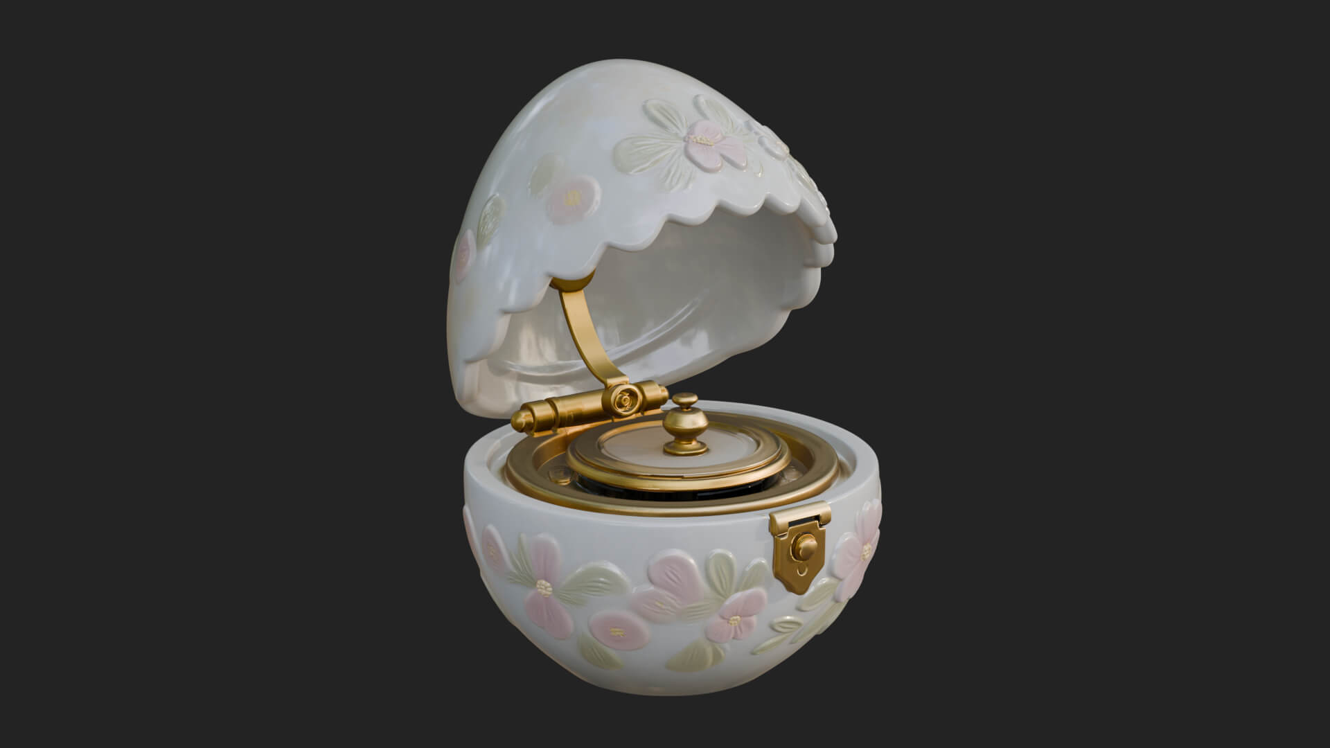 Easter Egg Music Box Ornament Design 2 3D Print Model 3D Model