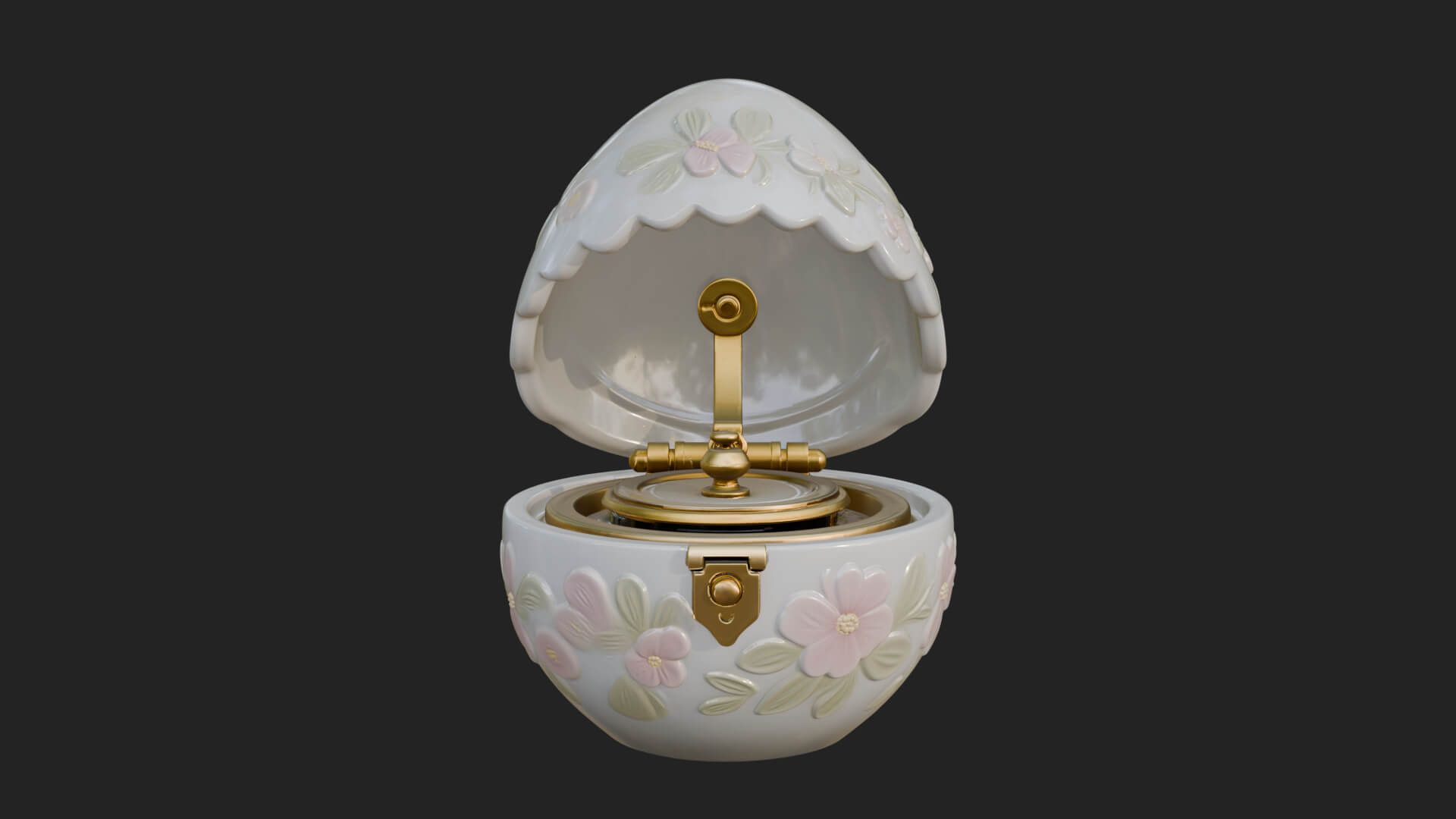 Easter Egg Music Box Ornament Design 2 3D Print Model 3D Model