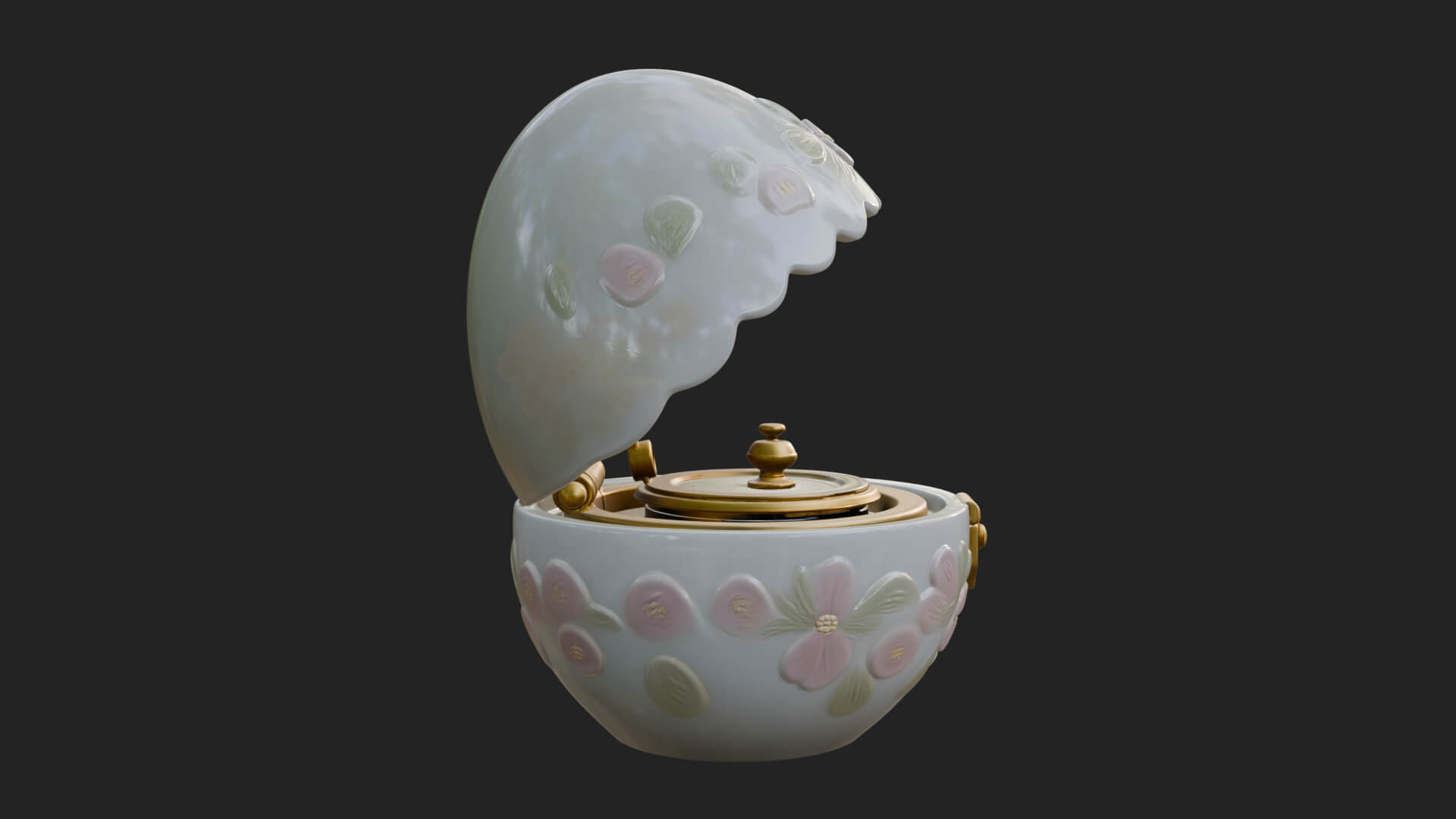 Easter Egg Music Box Ornament Design 2 3D Print Model 3D Model