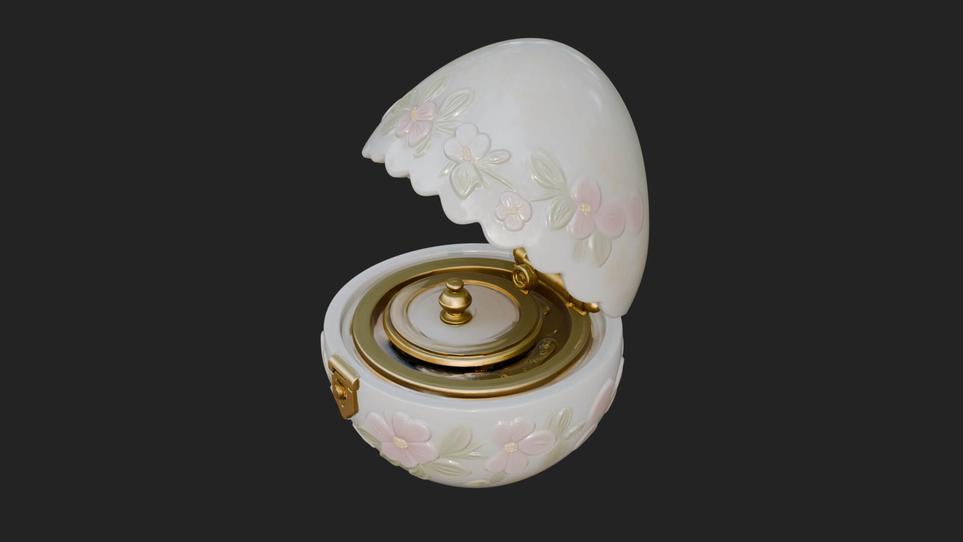 Easter Egg Music Box Ornament Design 2 3D Print Model 3D Model