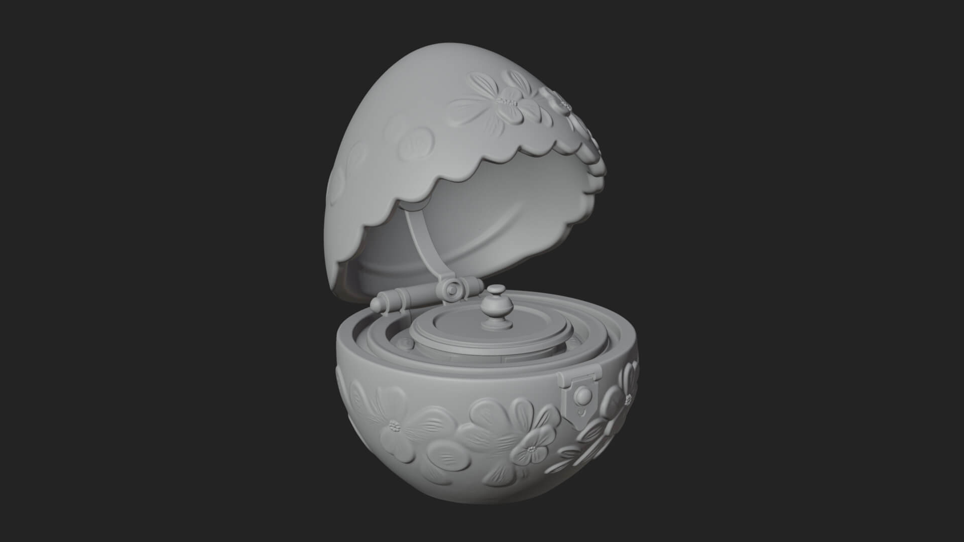 Easter Egg Music Box Ornament Design 2 3D Print Model 3D Model