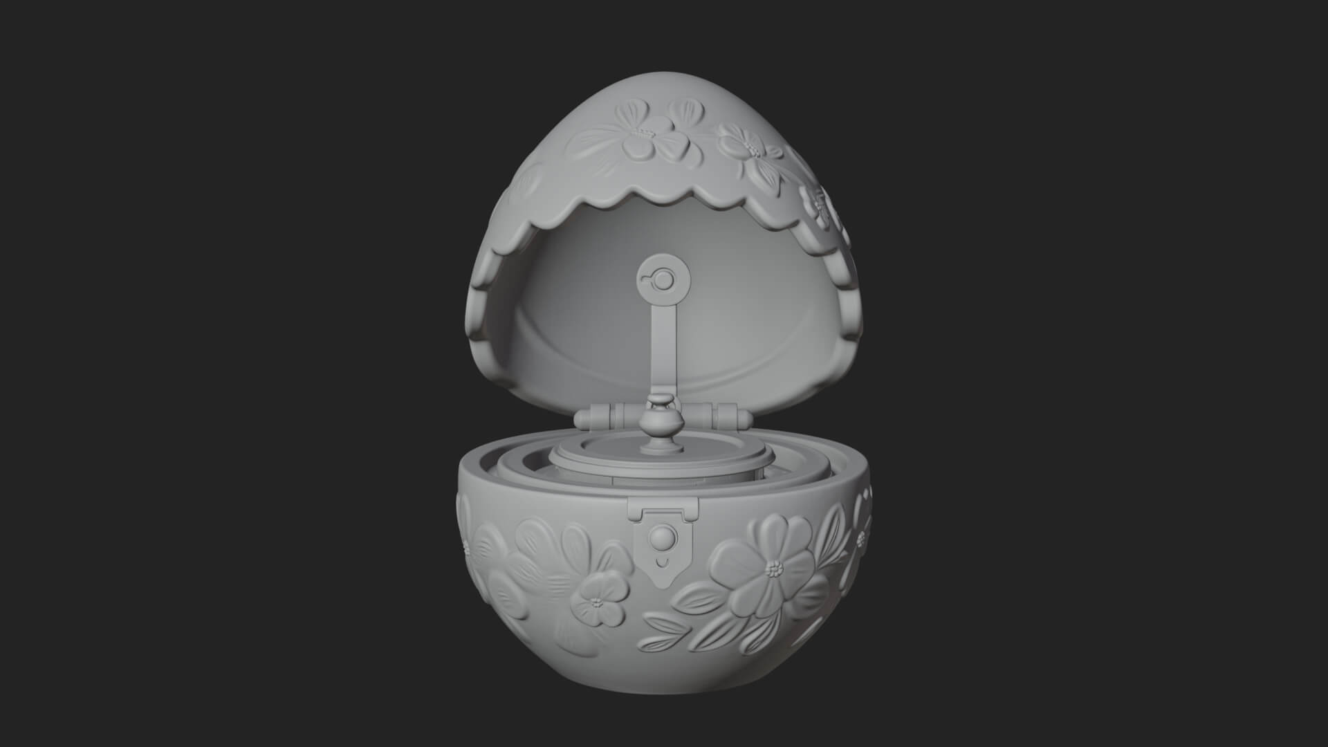 Easter Egg Music Box Ornament Design 2 3D Print Model 3D Model