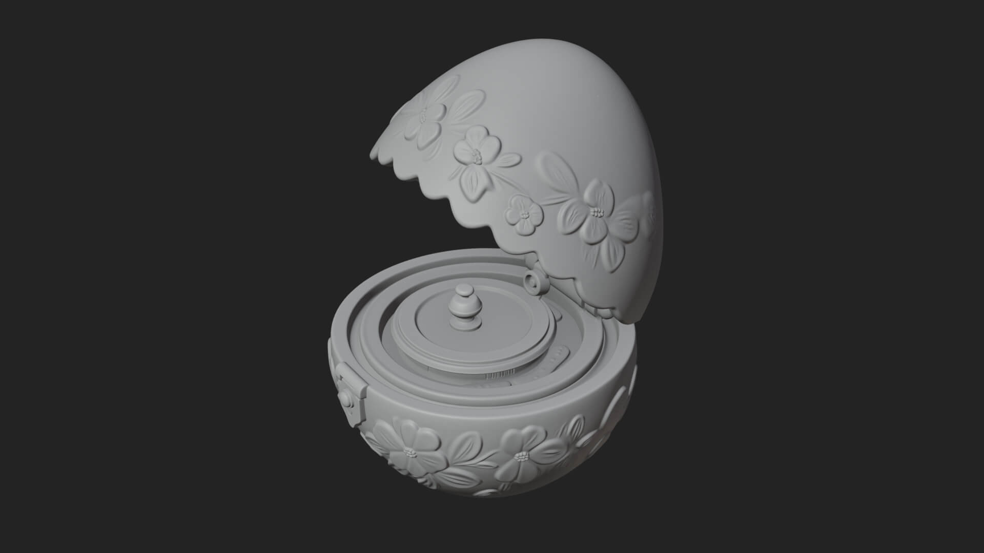 Easter Egg Music Box Ornament Design 2 3D Print Model 3D Model