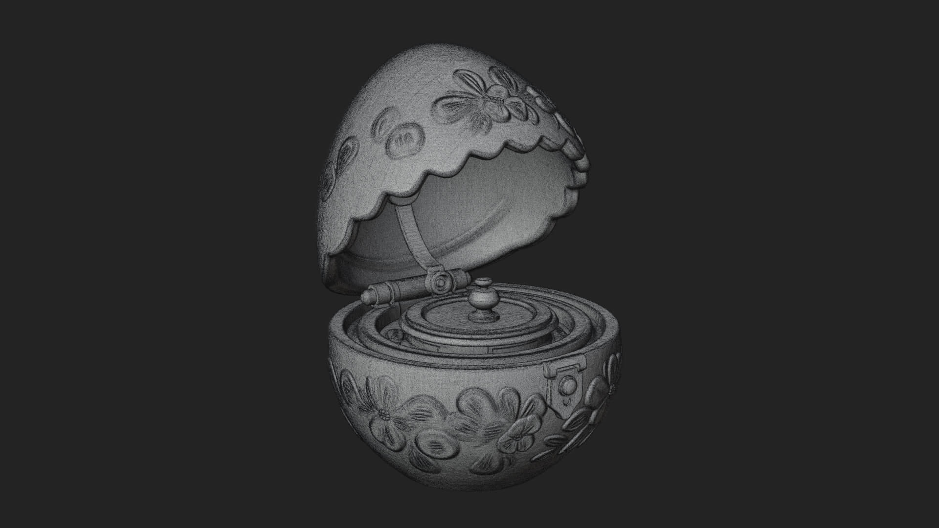 Easter Egg Music Box Ornament Design 2 3D Print Model 3D Model