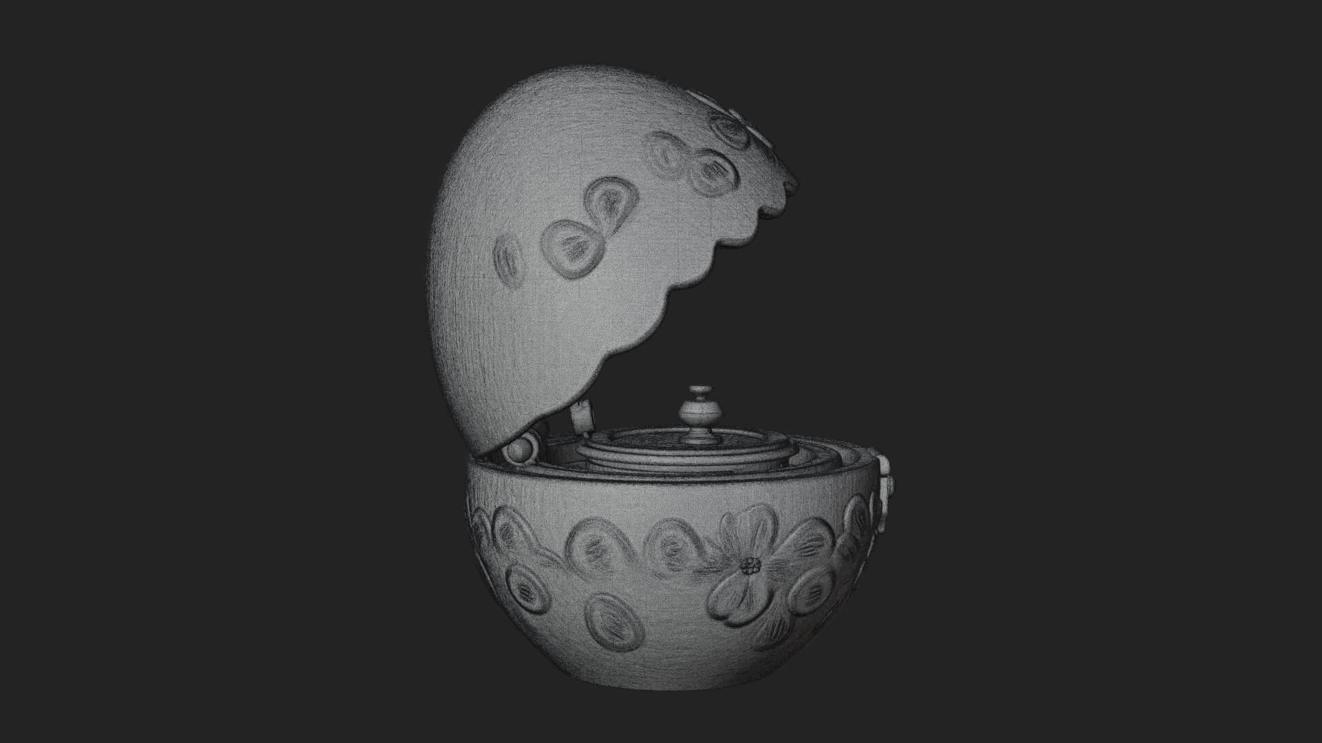 Easter Egg Music Box Ornament Design 2 3D Print Model 3D Model