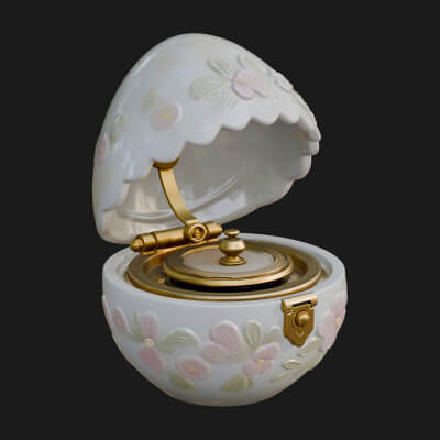 Easter Egg Music Box Ornament Design 2 3D Print Model