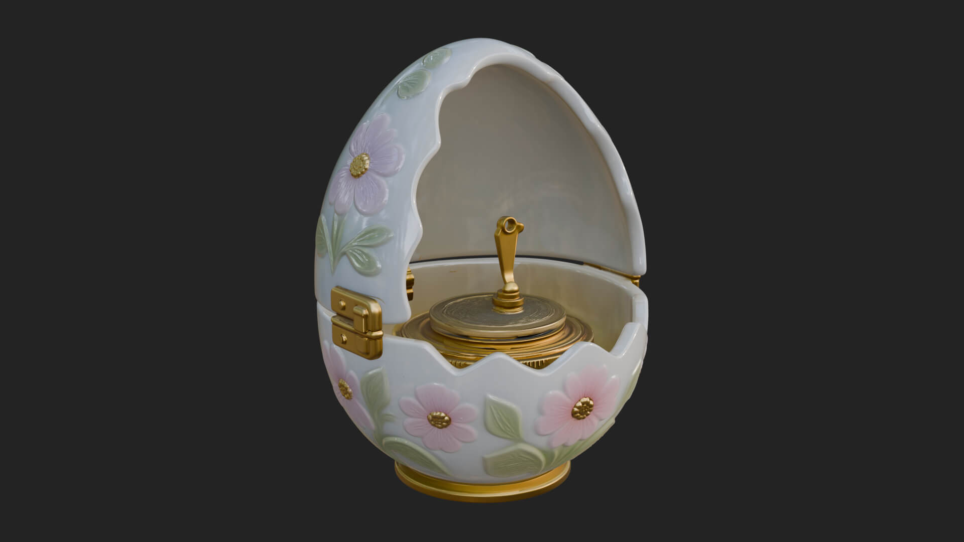 Easter Egg Music Box Ornament Design 3 3D Print Model 3D Model