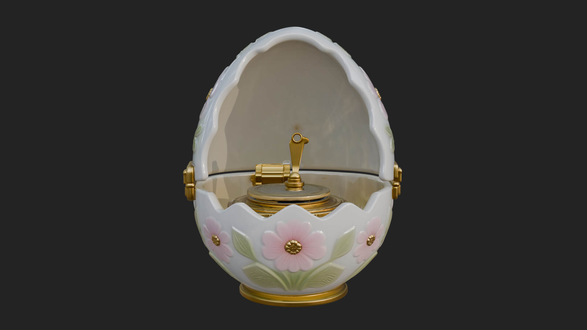 Easter Egg Music Box Ornament Design 3 3D Print Model 3D Model