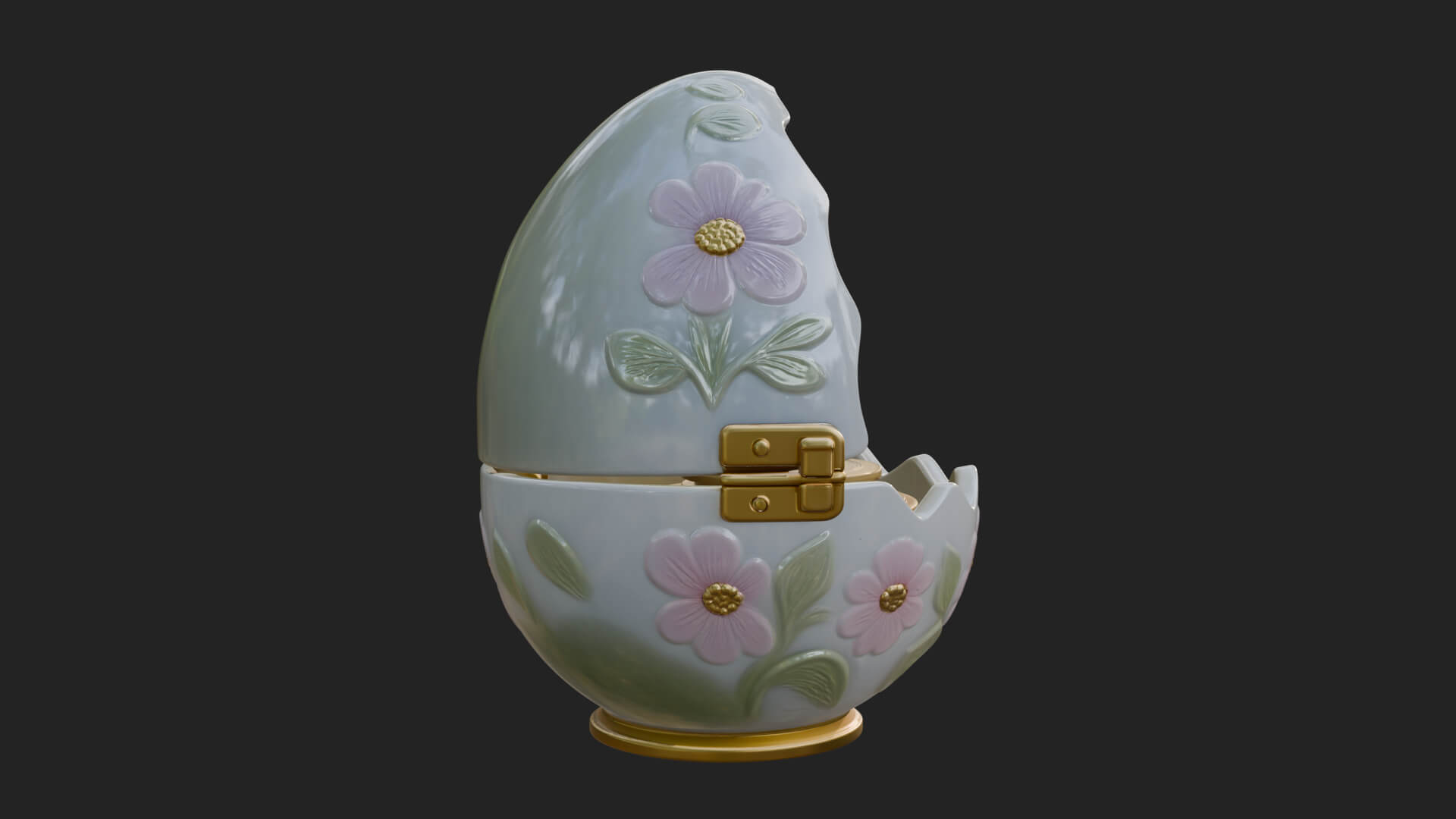 Easter Egg Music Box Ornament Design 3 3D Print Model 3D Model