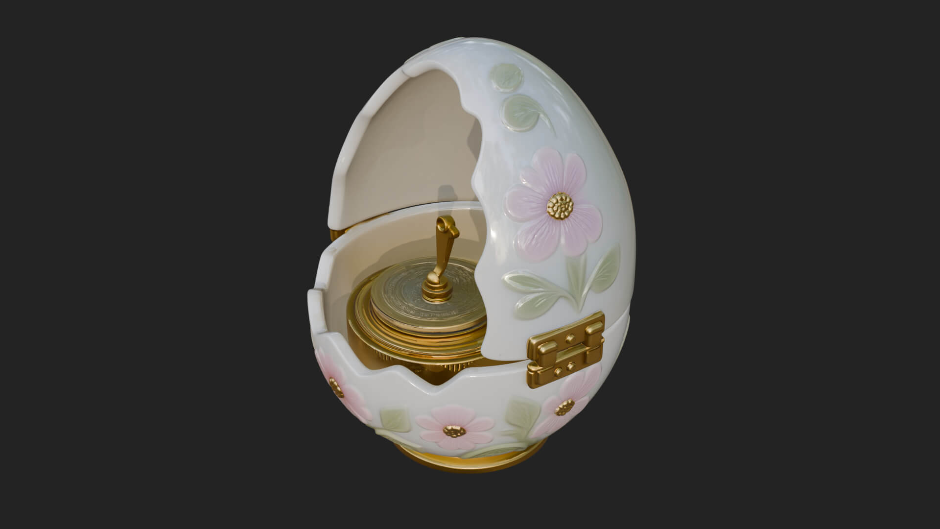 Easter Egg Music Box Ornament Design 3 3D Print Model 3D Model