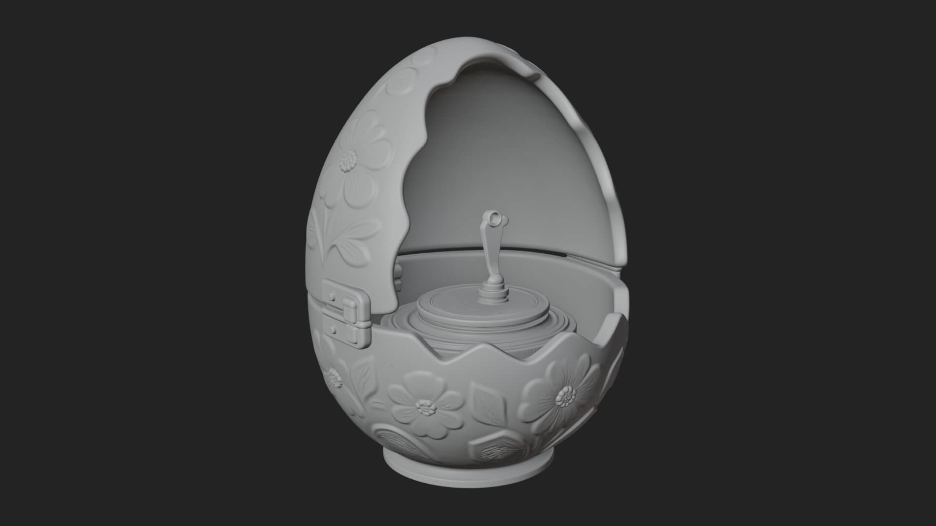 Easter Egg Music Box Ornament Design 3 3D Print Model 3D Model