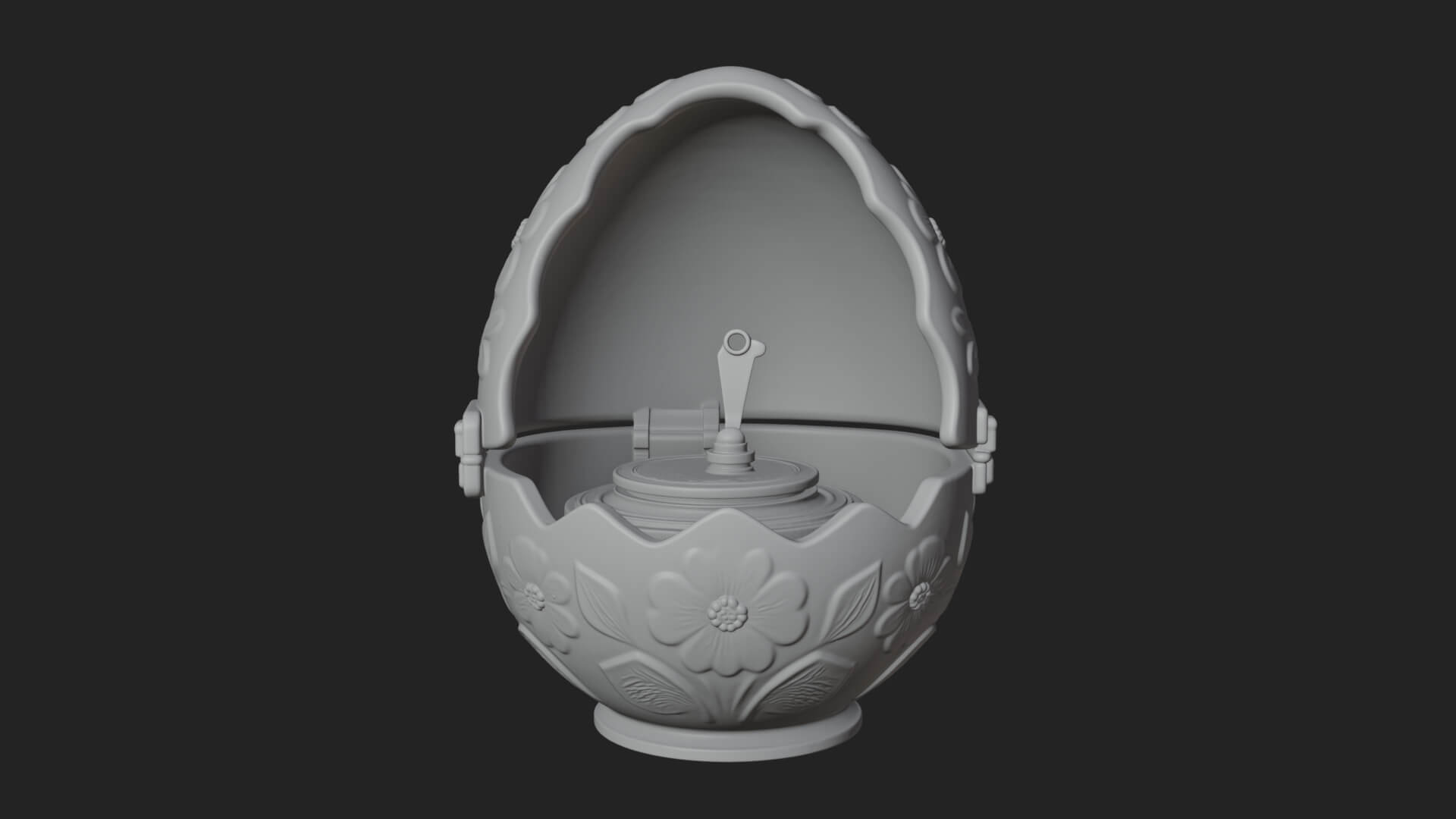 Easter Egg Music Box Ornament Design 3 3D Print Model 3D Model