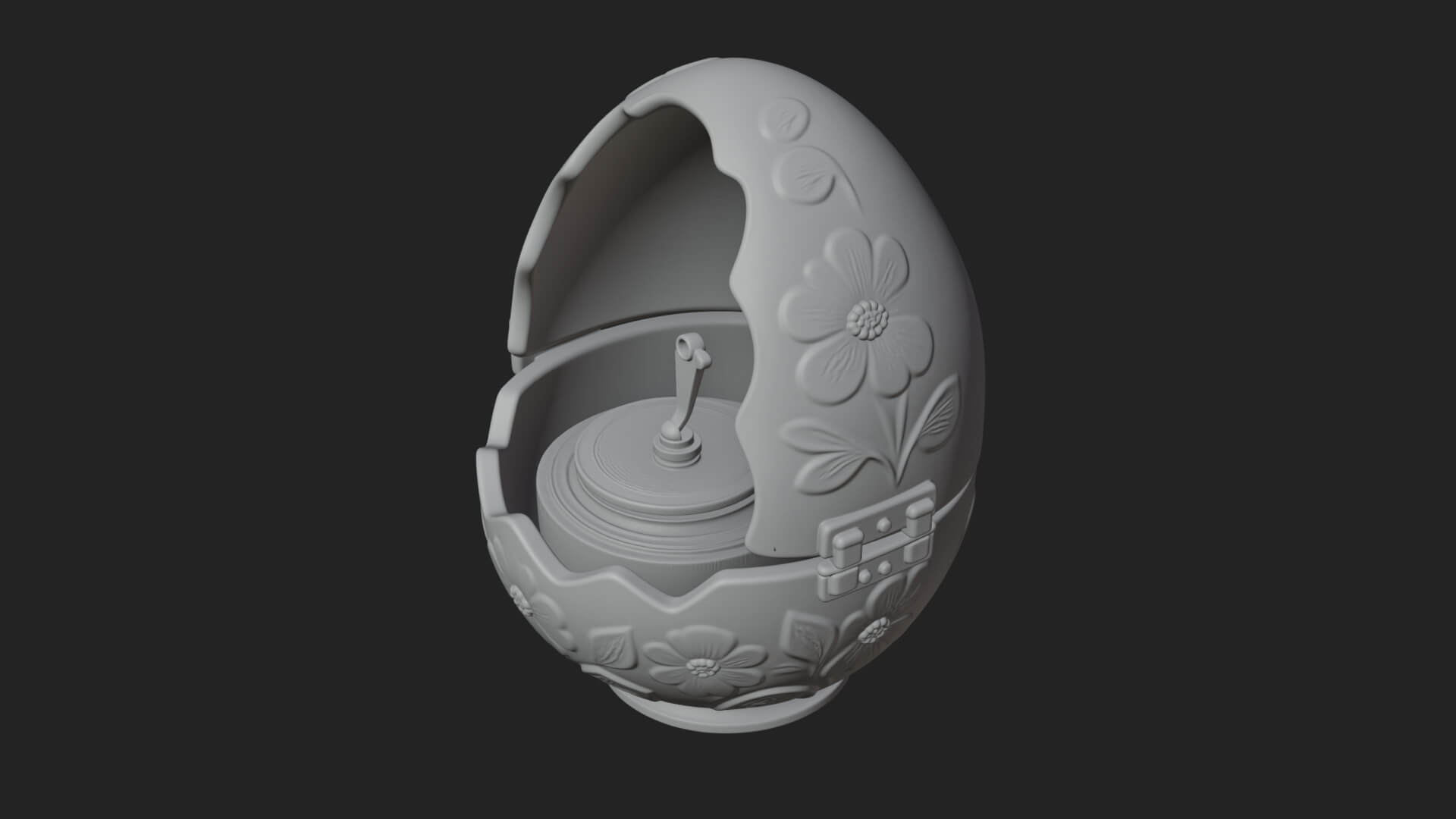 Easter Egg Music Box Ornament Design 3 3D Print Model 3D Model