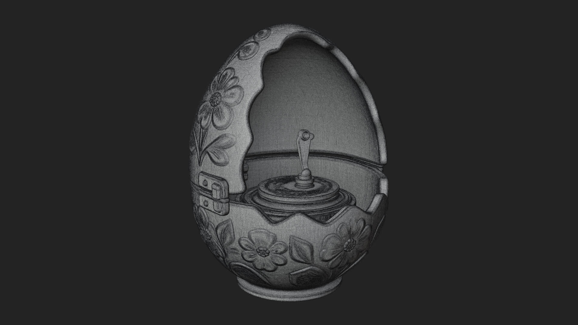 Easter Egg Music Box Ornament Design 3 3D Print Model 3D Model