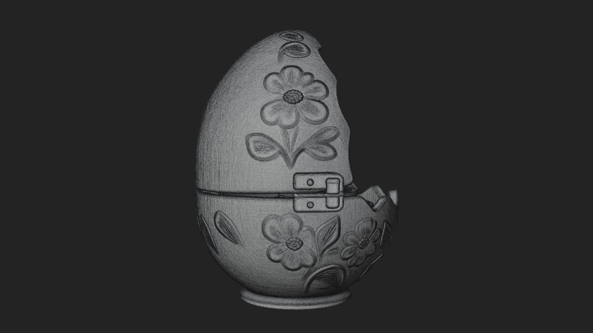 Easter Egg Music Box Ornament Design 3 3D Print Model 3D Model