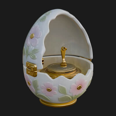 Easter Egg Music Box Ornament Design 3 3D Print Model