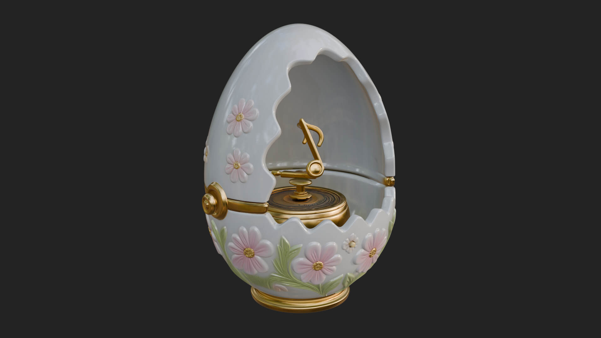 Easter Egg Music Box Ornament Design 4 3D Print Model 3D Model