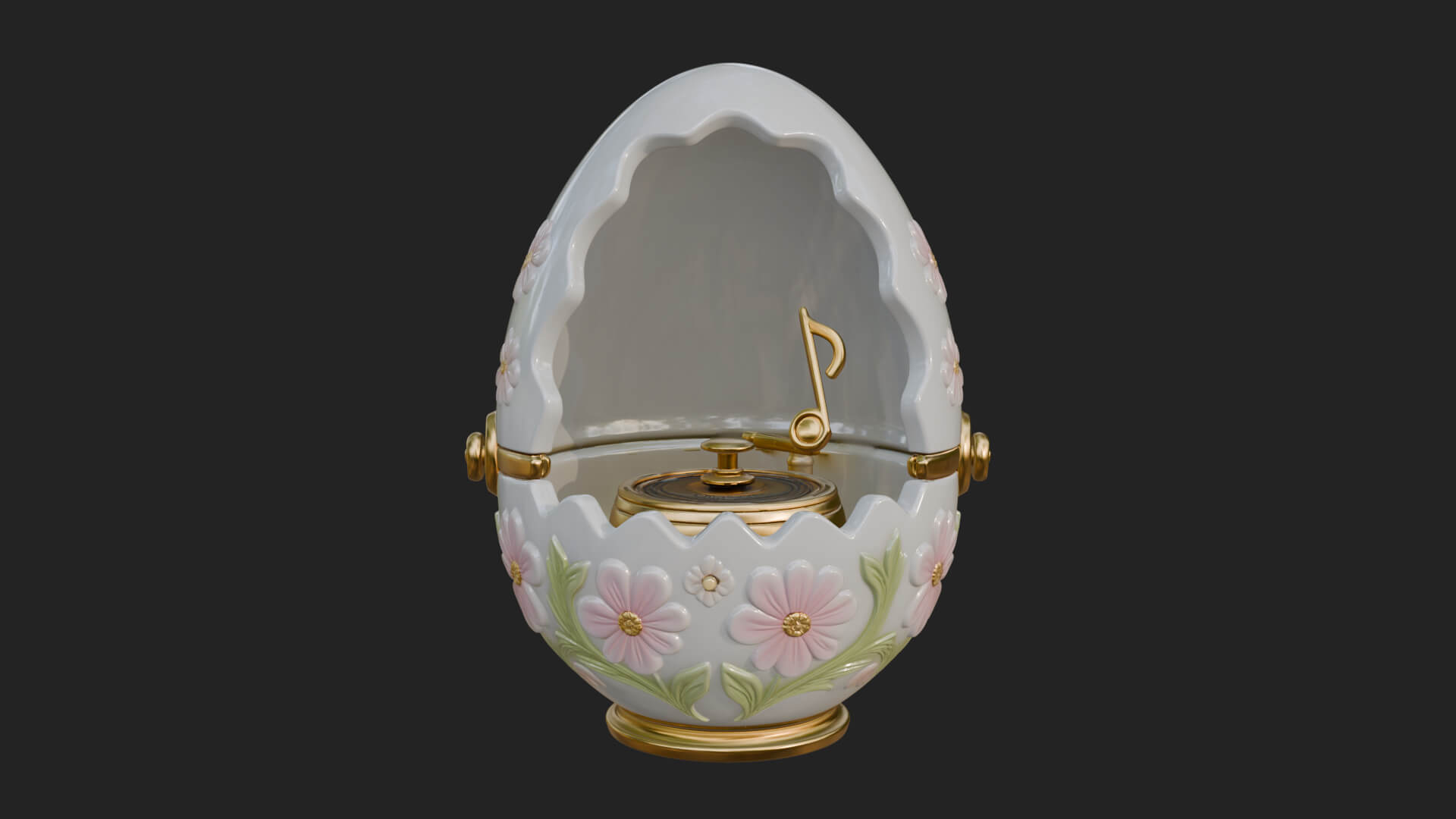 Easter Egg Music Box Ornament Design 4 3D Print Model 3D Model