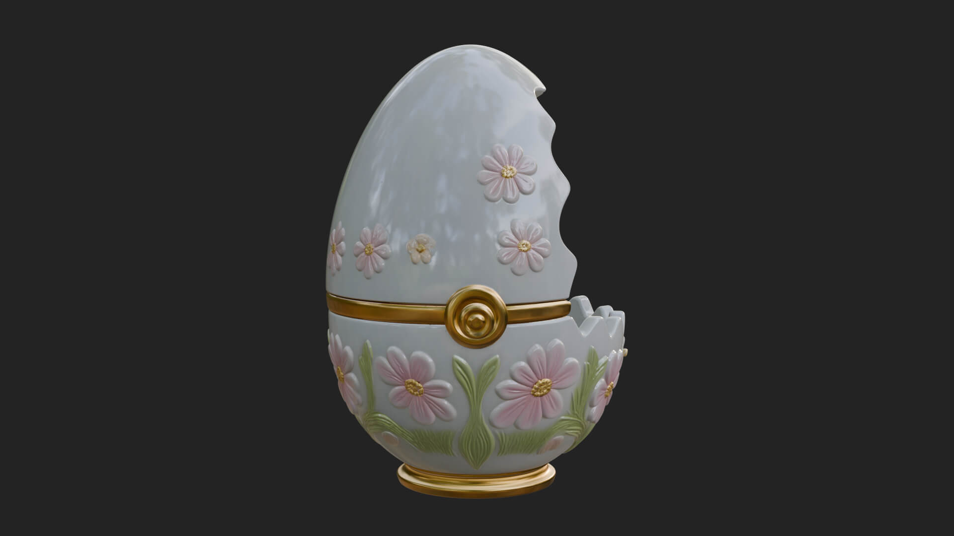 Easter Egg Music Box Ornament Design 4 3D Print Model 3D Model
