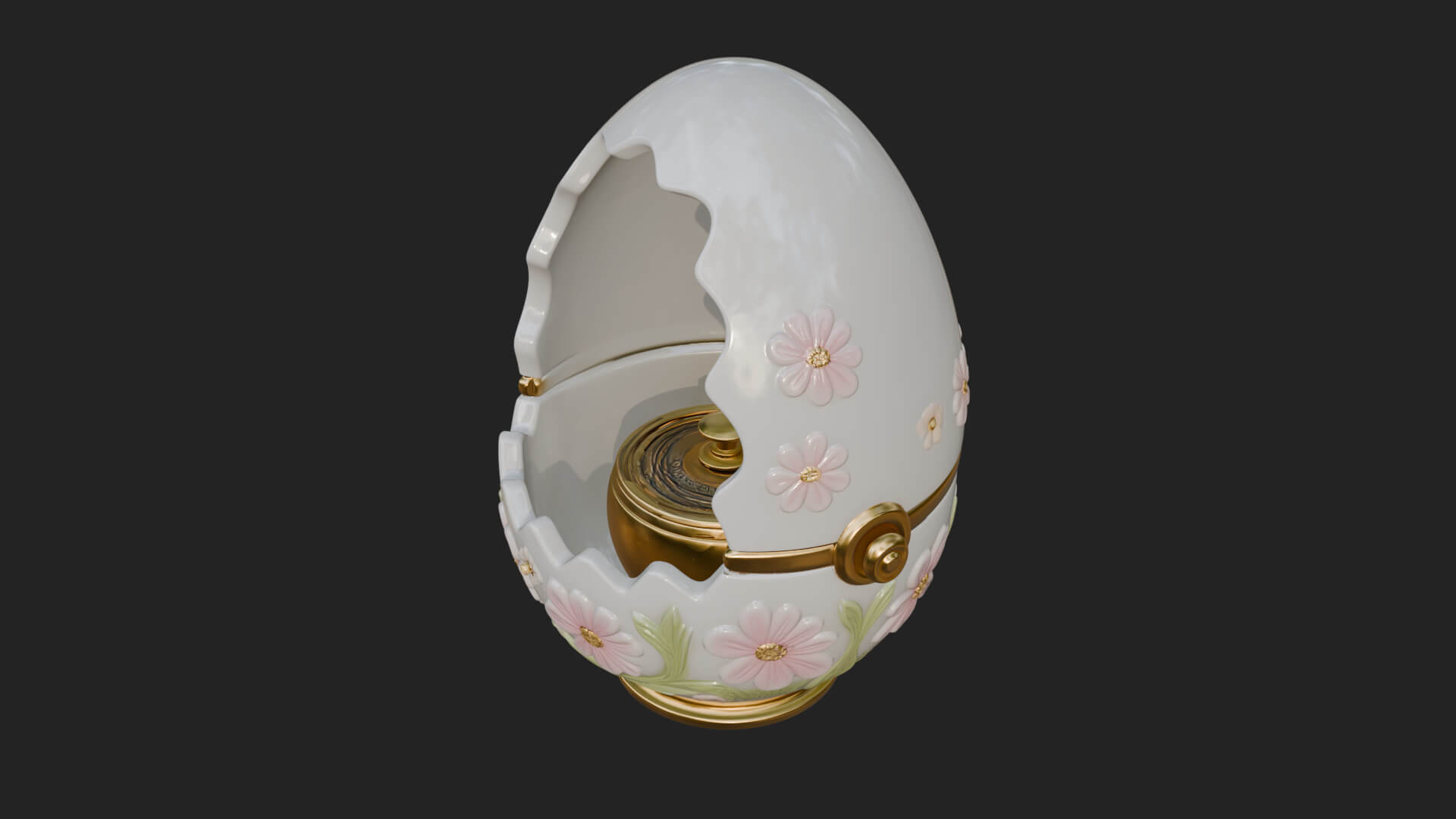 Easter Egg Music Box Ornament Design 4 3D Print Model 3D Model