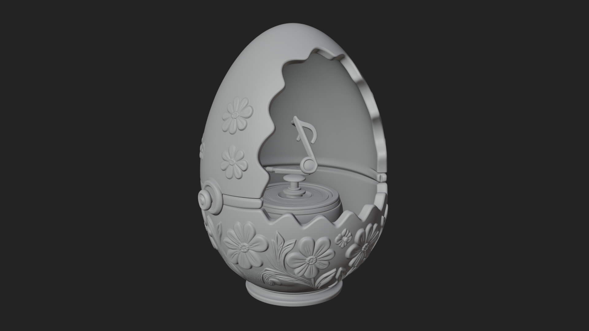 Easter Egg Music Box Ornament Design 4 3D Print Model 3D Model