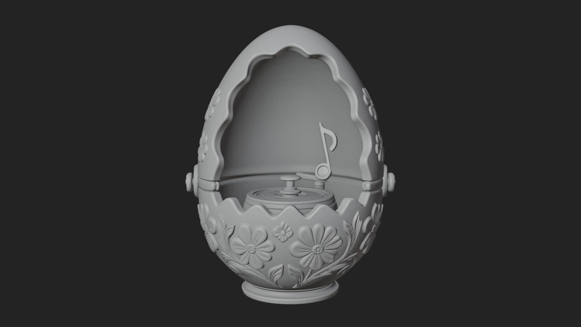 Easter Egg Music Box Ornament Design 4 3D Print Model 3D Model