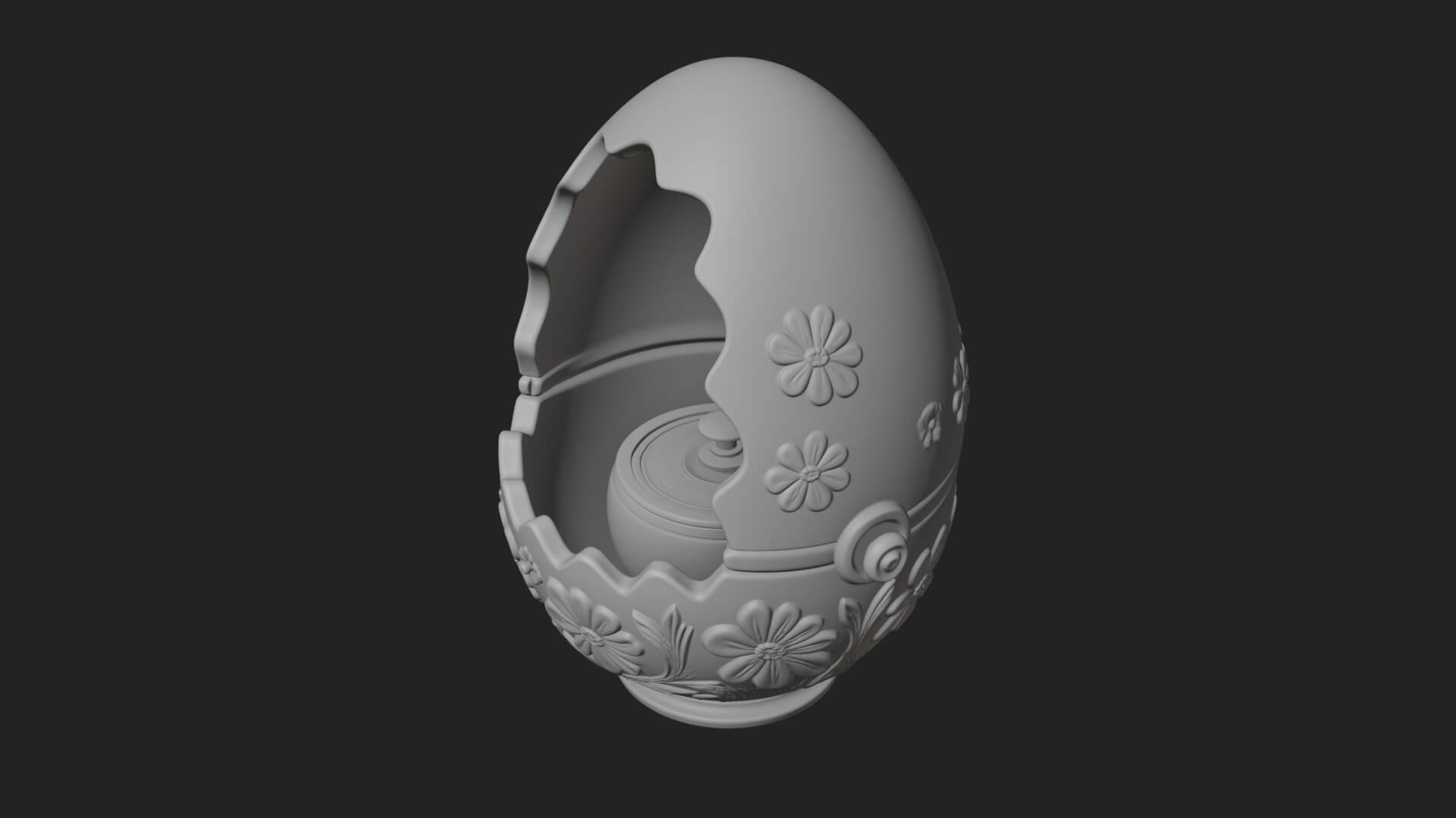 Easter Egg Music Box Ornament Design 4 3D Print Model 3D Model