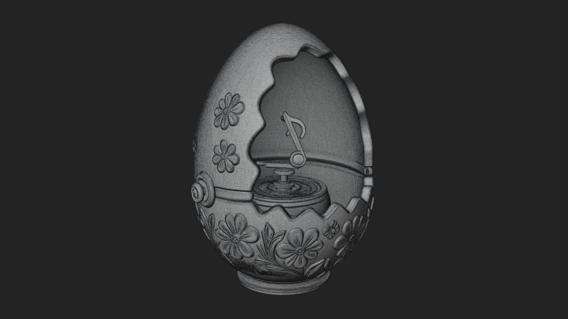 Easter Egg Music Box Ornament Design 4 3D Print Model 3D Model