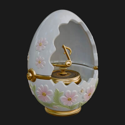 Easter Egg Music Box Ornament Design 4 3D Print Model