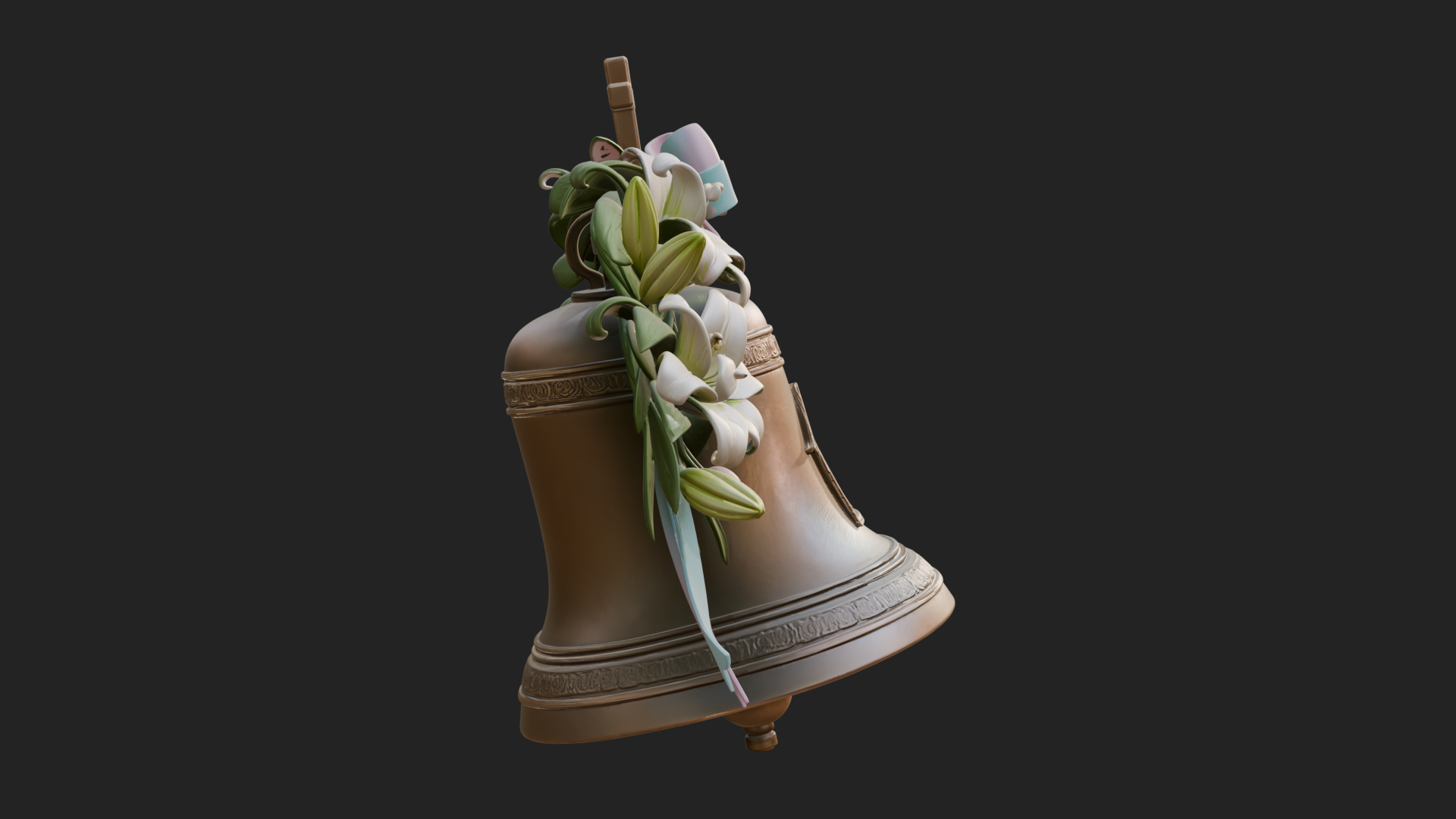 Easter Lily Church Bell Ornament Design 1 3D Print Model 3D Model