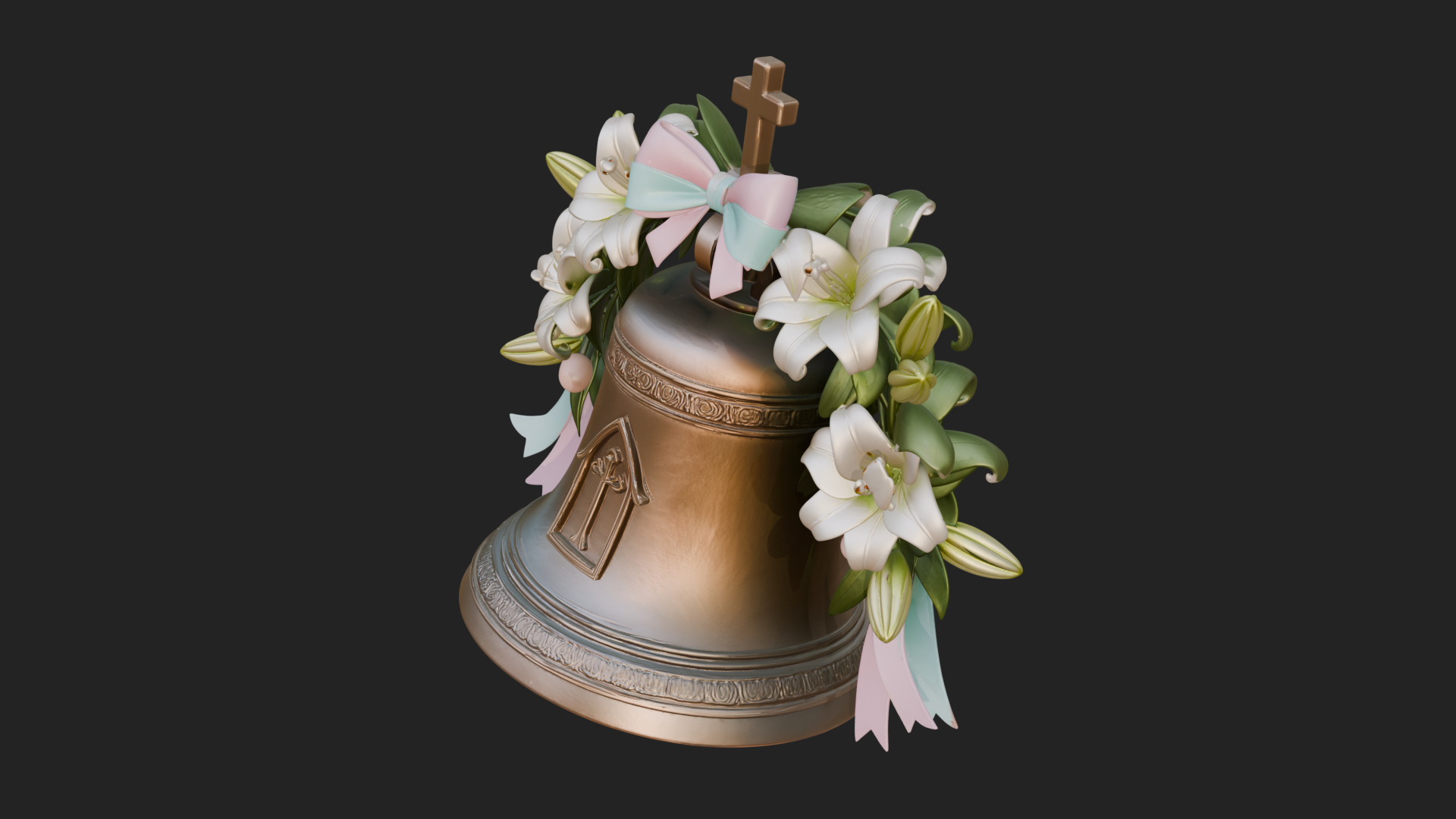Easter Lily Church Bell Ornament Design 1 3D Print Model 3D Model