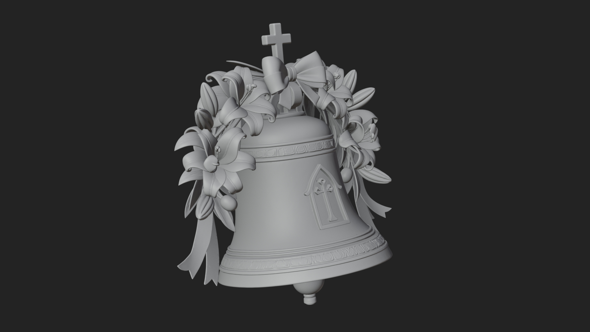 Easter Lily Church Bell Ornament Design 1 3D Print Model 3D Model