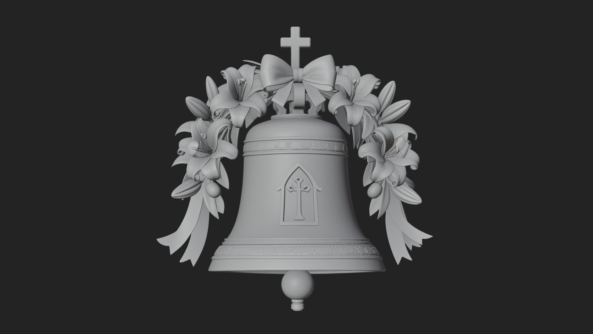Easter Lily Church Bell Ornament Design 1 3D Print Model 3D Model