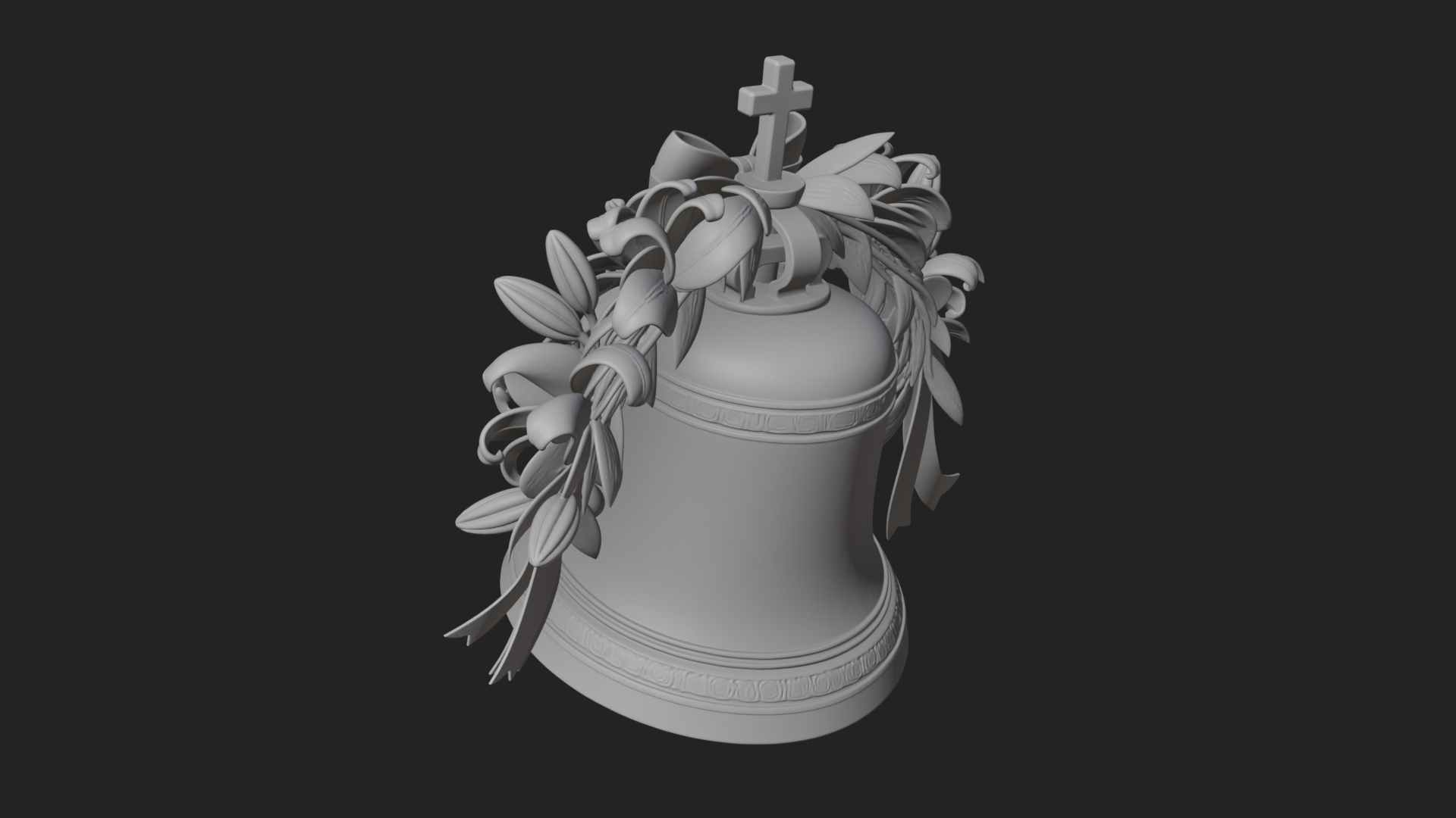 Easter Lily Church Bell Ornament Design 1 3D Print Model 3D Model
