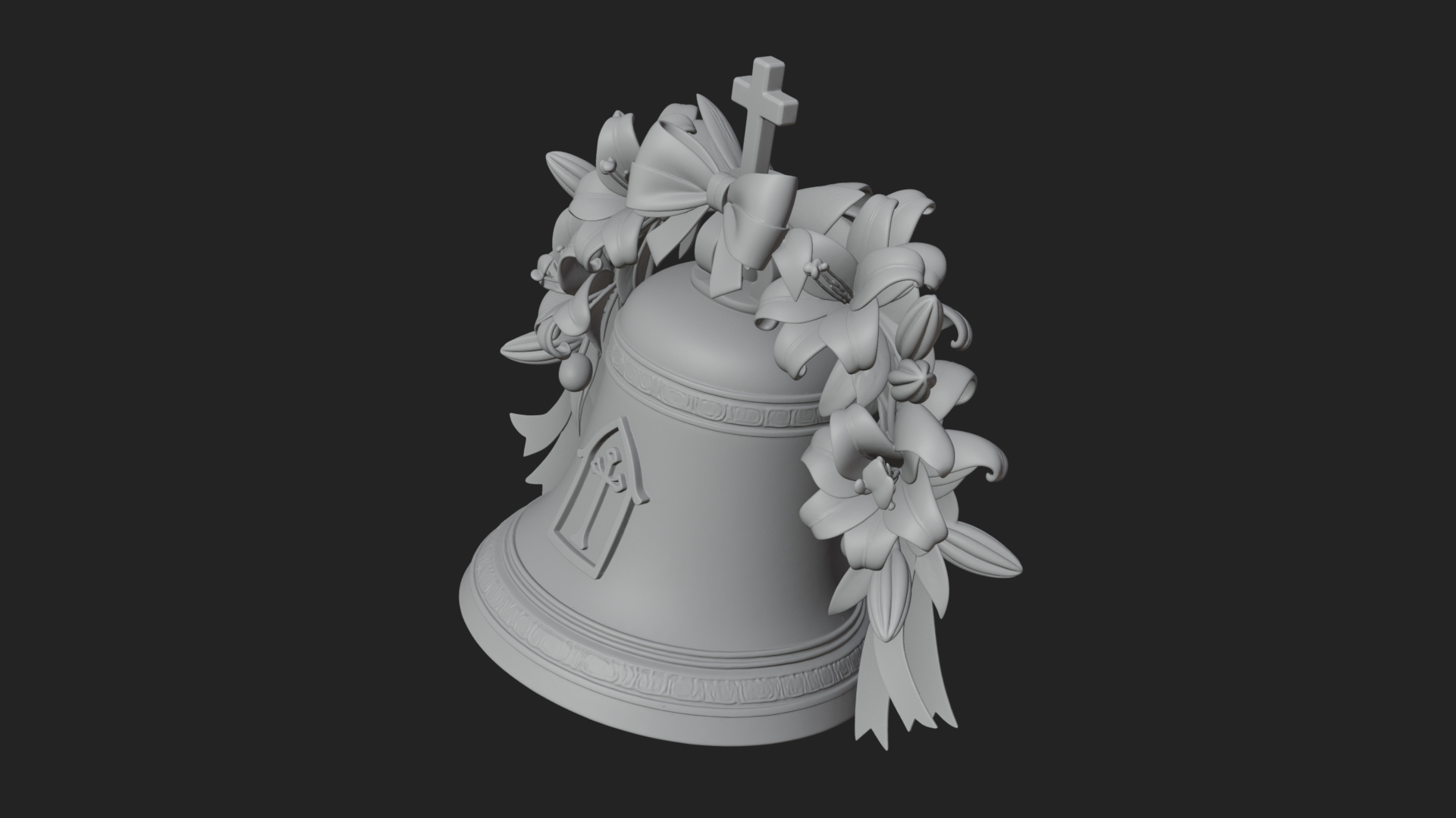 Easter Lily Church Bell Ornament Design 1 3D Print Model 3D Model