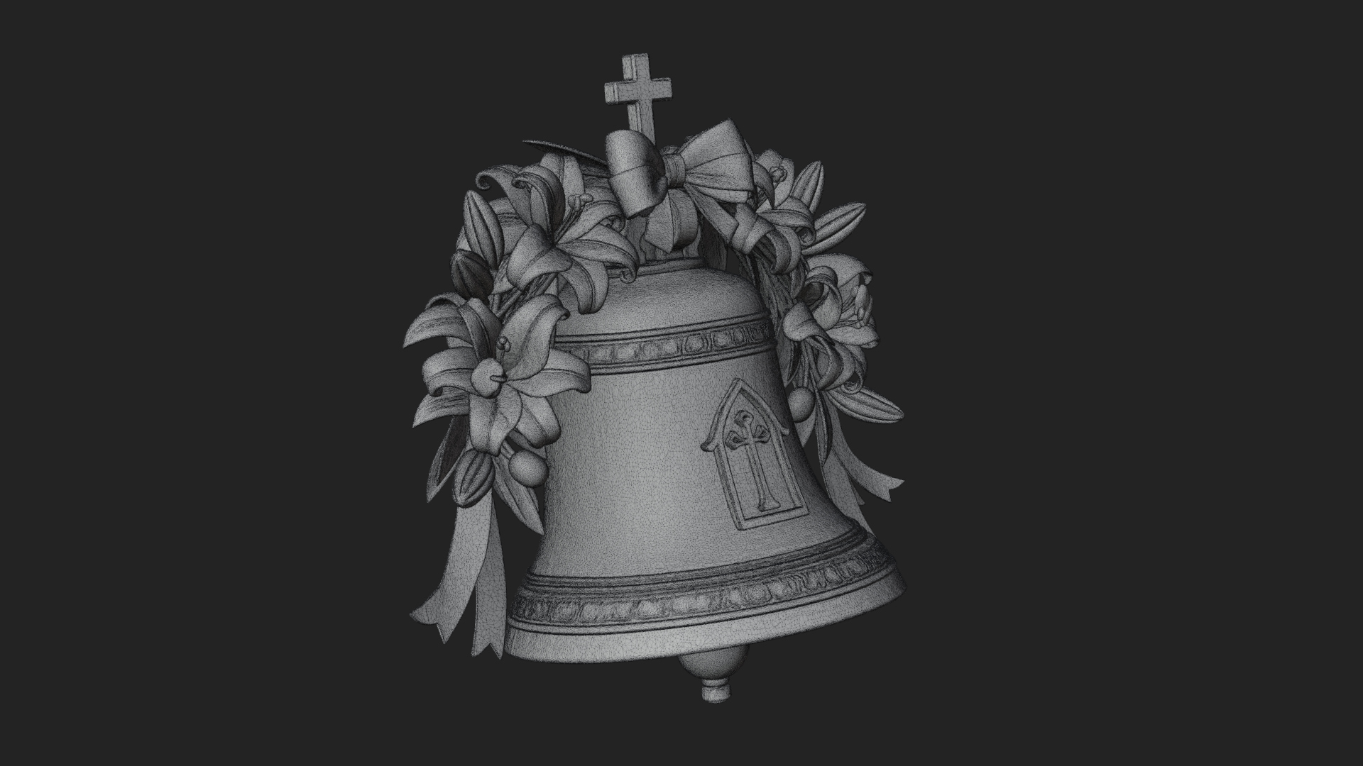 Easter Lily Church Bell Ornament Design 1 3D Print Model 3D Model
