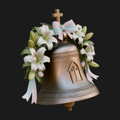 Easter Lily Church Bell Ornament Design 1 3D Print Model